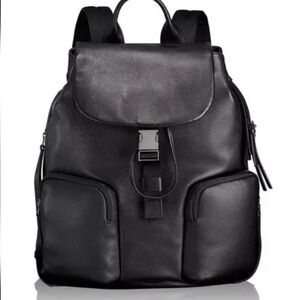 TUMI Mezzanine Joan Black Leather Backpack EUC